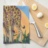 Giraffe Mama en Baby Theedoek (Quarter Fold)