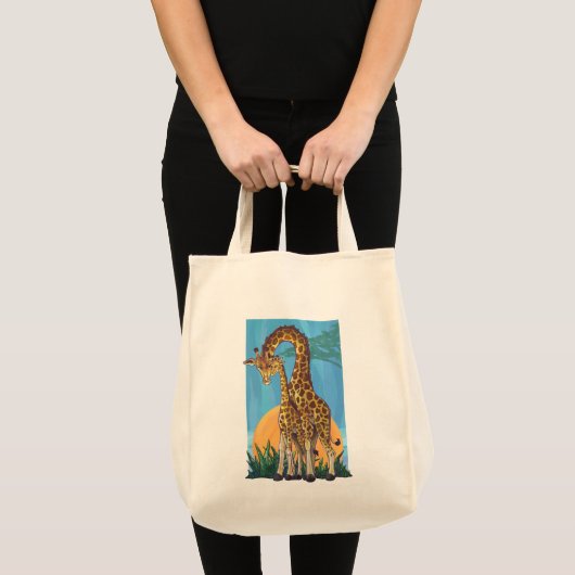 Giraffe Mama en Baby Tote Bag (Voorkant (product))