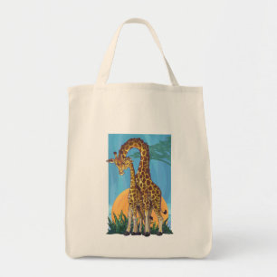 Giraffe Mama en Baby Tote Bag