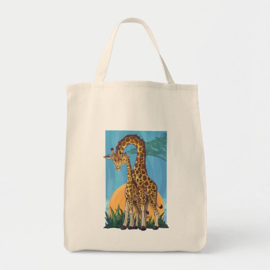 Giraffe Mama en Baby Tote Bag (Voorkant)