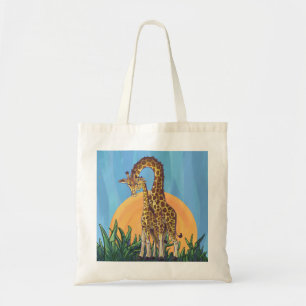 Giraffe Mama en Baby Tote Bag