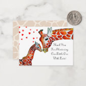 Giraffe mama en haar zoontje bedankt kaart notitiekaartje (Voorkant / Achterkant in situ)