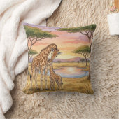 Giraffe mama en kalf safari dieren  kussen (Deken)