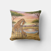 Giraffe mama en kalf safari dieren  kussen (Voorkant)