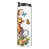 Giraffe mama: Kalf, Bloemen, Moederdag Thermosbeker (Geroteerd rechts)