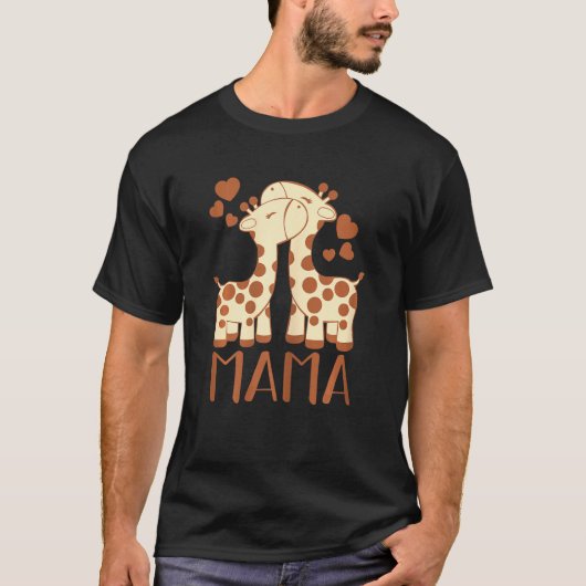 Giraffe mama Moederdag Cute Animal Mama M T-shirt (Voorkant)