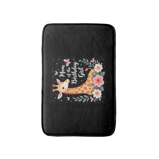 Giraffe Mama van de Verjaardag Meisje Matching Fam Badmat (Voorkant Verticaal)