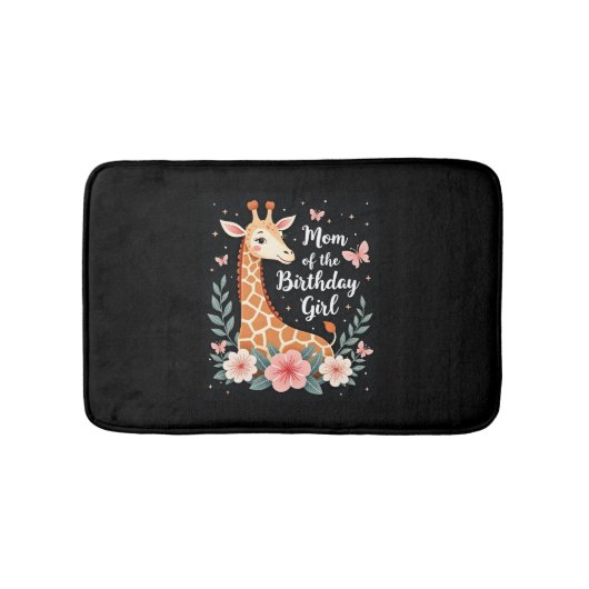Giraffe Mama van de Verjaardag Meisje Matching Fam Badmat (Voorkant)