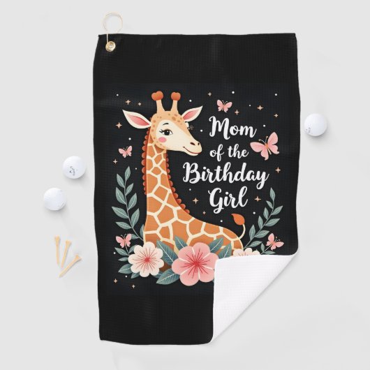 Giraffe Mama van de Verjaardag Meisje Matching Fam Golfhanddoek (Insitu)