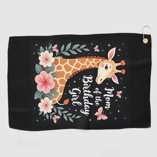 Giraffe Mama van de Verjaardag Meisje Matching Fam Golfhanddoek (Horizontaal)