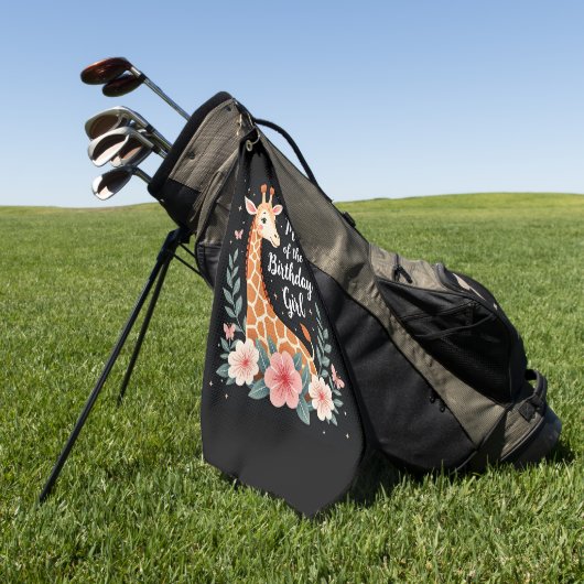 Giraffe Mama van de Verjaardag Meisje Matching Fam Golfhanddoek (Groen)