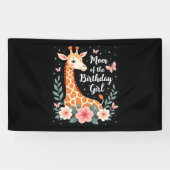 Giraffe Mama van de Verjaardag Meisje Matching Fam Spandoek (Horizontaal)