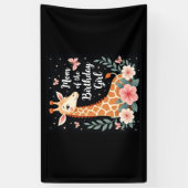 Giraffe Mama van de Verjaardag Meisje Matching Fam Spandoek (Verticaal)