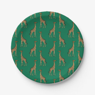 Giraffe Mammalian Emerald Green Wild Animal Africa Papieren Bordje
