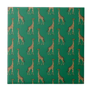 Giraffe Mammalian Emerald Green Wild Animal Africa Tegeltje