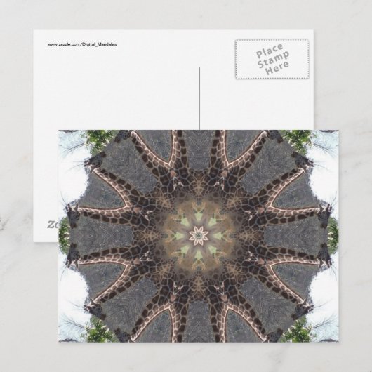 Giraffe Mandala Briefkaart (Voorkant / Achterkant)