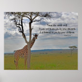 Giraffe Masai Mara , Kenyan Proverb Poster (Voorkant)
