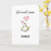 Giraffe Mask Leuke Get Well Soon Kind Kaart (Gele Bloem)