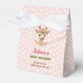 Giraffe Meisje Baby shower Roze Groen Safari Wild Bedankdoosjes (Voorkant Zijde)