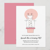 Giraffe meisje eerste verjaardag kaart (Voorkant / Achterkant)