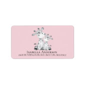 Giraffe Meisjes Baby shower Adreslabel Etiket (Voorkant)