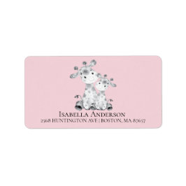 Giraffe Meisjes Baby shower Adreslabel Etiket