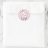 Giraffe Meisjes Baby shower Dank u Favor Sticker (Tas)