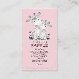Giraffe Meisjes Baby shower Luier Raffle Ticket Informatiekaartje