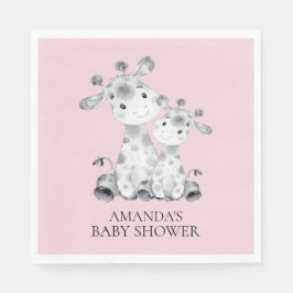 Giraffe Meisjes Baby shower Papieren servetten