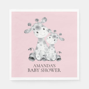 Giraffe Meisjes Baby shower Papieren servetten
