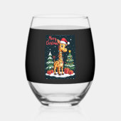 Giraffe Merry Christmas Tree Lighting Santa Giraff Wijnglas Zonder Voet (Voorkant)