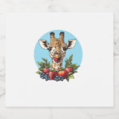 Giraffe met aardbeien bosbessen appels sparkling wijnetiket (Enkel label)