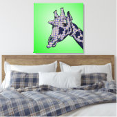 Giraffe met arglistig patroon canvas afdruk (Insitu (Slaapkamer))