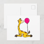 Giraffe met ballon briefkaart (Voorkant / Achterkant)