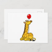Giraffe met ballon briefkaart (Voorkant / Achterkant)