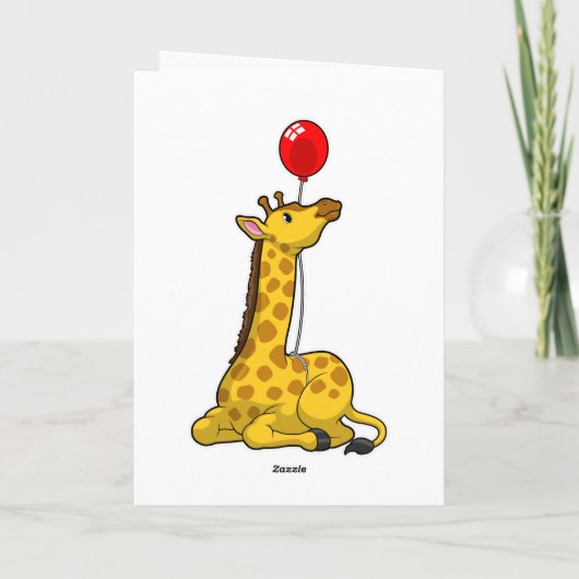Giraffe met ballon kaart (Achterkant)