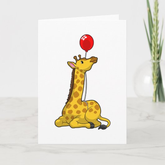 Giraffe met ballon kaart (Voorkant)