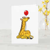 Giraffe met ballon kaart (Gele Bloem)