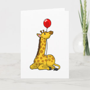 Giraffe met ballon kaart