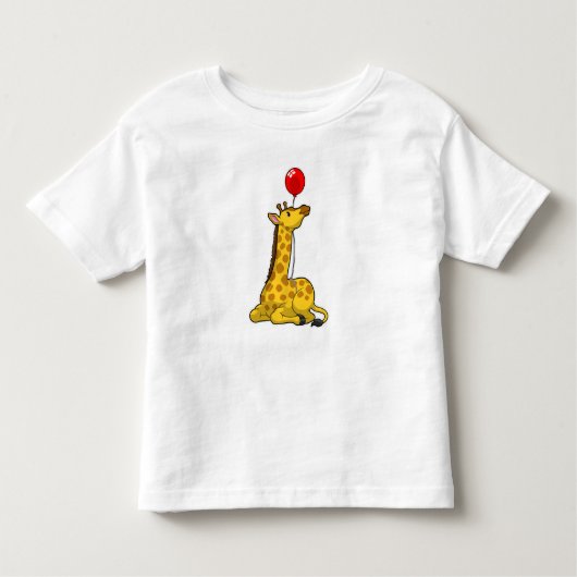 Giraffe met ballon kinder shirts (Voorkant)