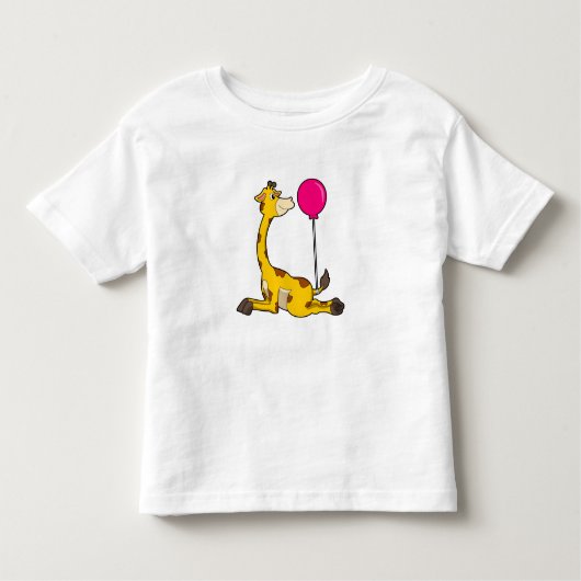 Giraffe met ballon kinder shirts (Voorkant)