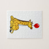 Giraffe met ballon legpuzzel (Horizontaal)