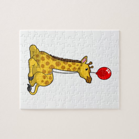 Giraffe met ballon legpuzzel (Horizontaal)