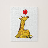 Giraffe met ballon legpuzzel (Verticaal)