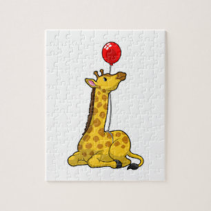 Giraffe met ballon legpuzzel