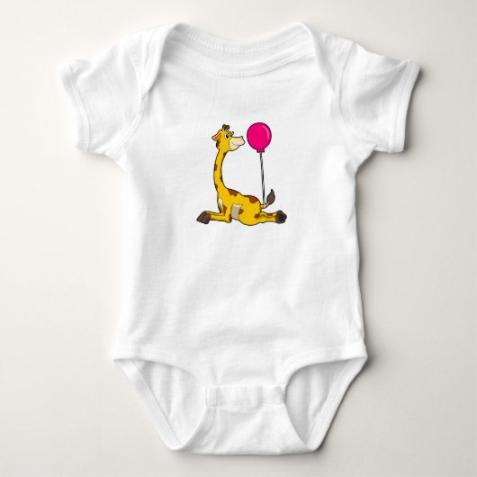 Giraffe met ballon romper (Voorkant)