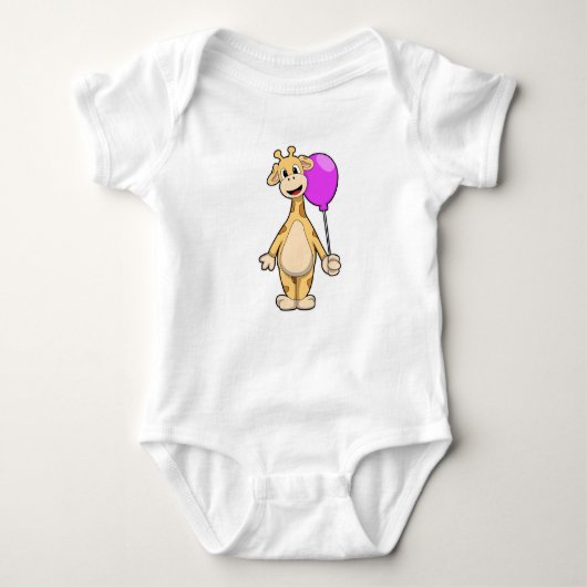 Giraffe met ballon romper (Voorkant)