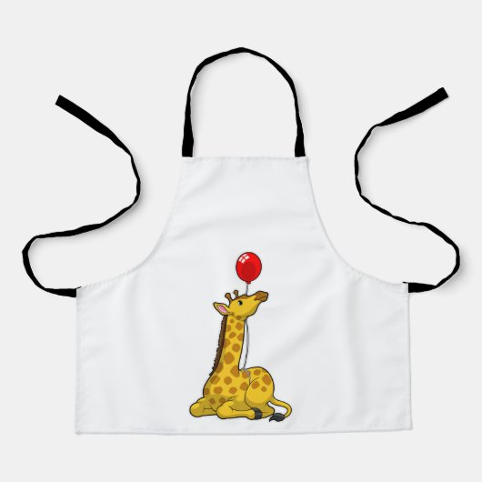 Giraffe met ballon schort (Voorkant)