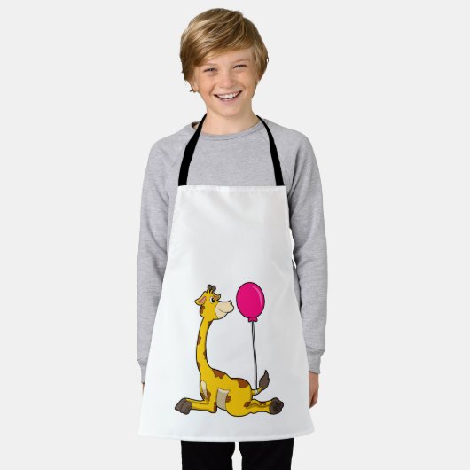 Giraffe met ballon schort (Gedragen)