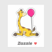 Giraffe met ballon sticker (Vel)